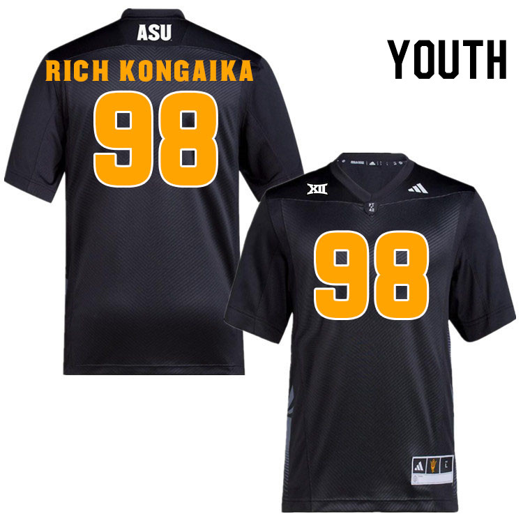 Youth #98 Jacob Rich Kongaika Arizona State Sun Devils College Football Jerseys Stitched-Black